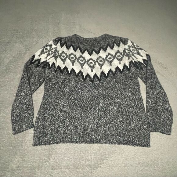 CABIN Fever acrylic sweater size large grey black white VGUC - Picture 1 of 5